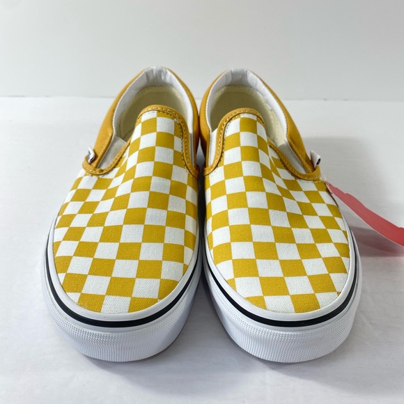 Vans Classic Slip-On Checkerboard Ochre Sneakers - Picture 5 of 7